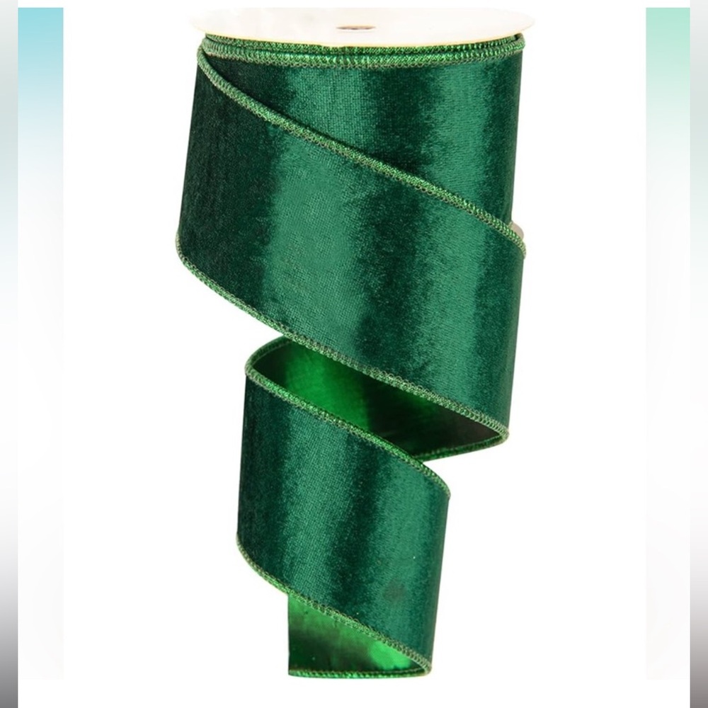 NWT Green 2.5in X 10yard Velvet Ribbon